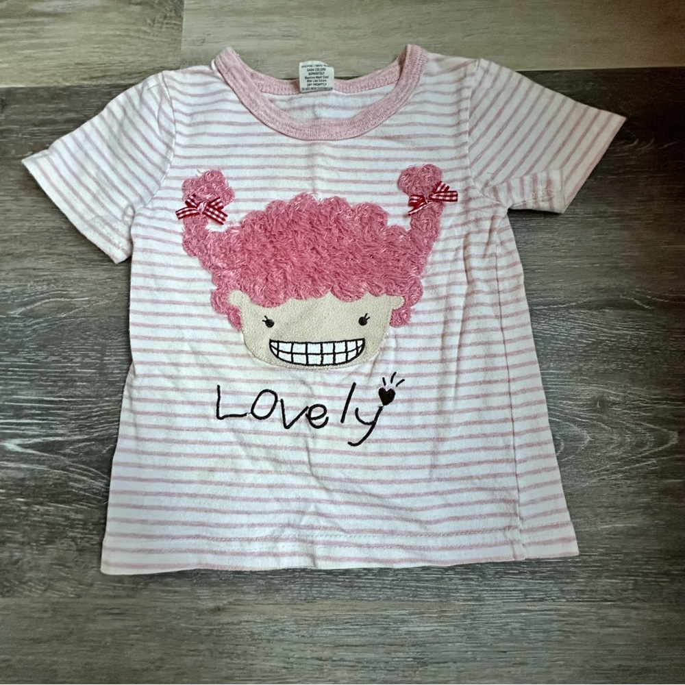 Yellow Blue Lovely Pink Striped Kids Shirt